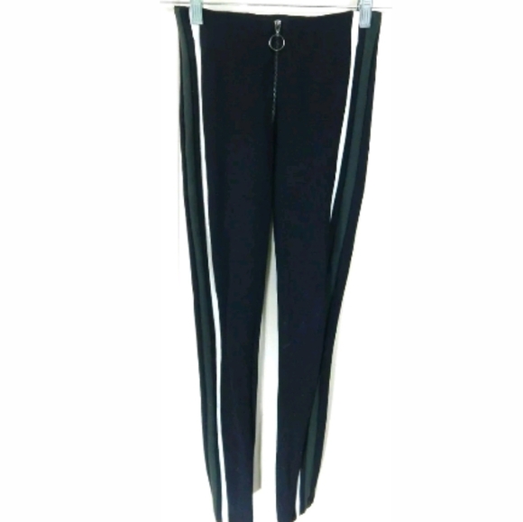 Zara Trafaluc Ponte Double Stripe Zip Leggings - Picture 4 of 4